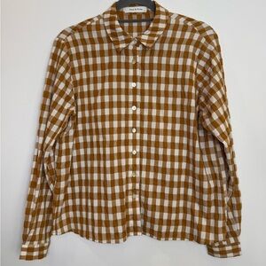 Neon & Nylon gingham crepe shell buttons down